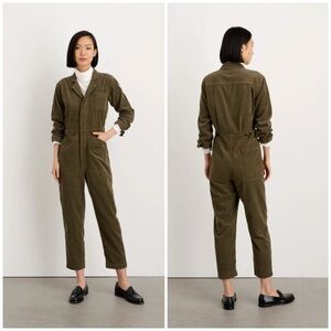 ALEX MILL | Standard Jumpsuit Fine Wale Corduroy Military Green Size S